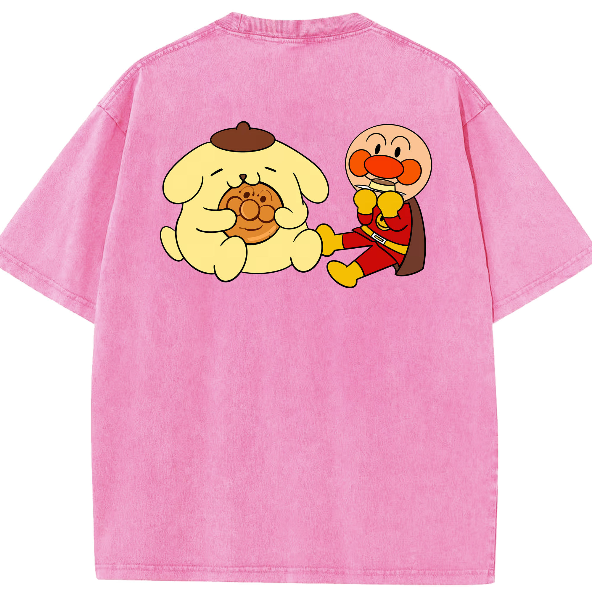 （画像用） アンパンマン Anpanman 綿100% ヴィンテージ風 半袖Tシャツ（背面プリント）